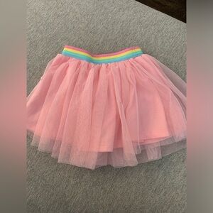 Peppa Pig toddler 2T pink glitter tulle skirt with rainbow band